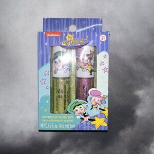 THE FAIRLY ODD PARENTS 2 Piece Glittery Lip Gloss Set NEW! FAST SHIPPING!